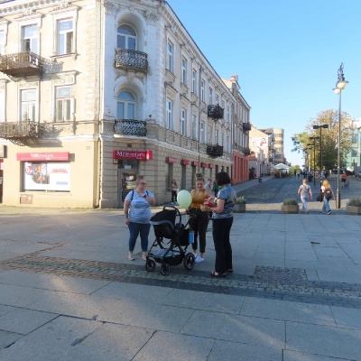 Akcja częstowania jabłkami oraz rozdawania ulotek kandydatów na Posłów.